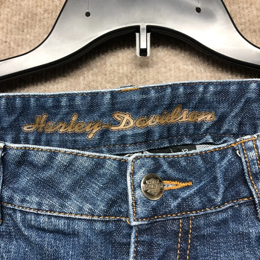 Harley-Davidson Women's Blue Flare Jeans - Picture 3 of 5